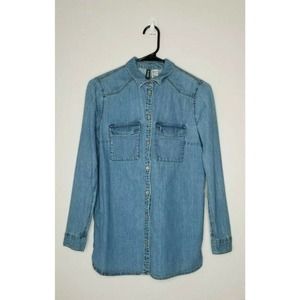 Divided H & M Denim Button Shirt Long Sleeve Sz 4